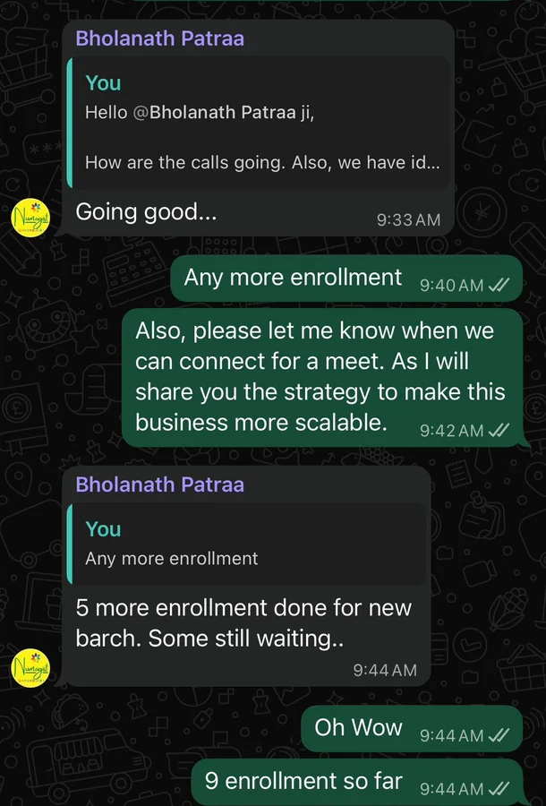 Client chat testimonial